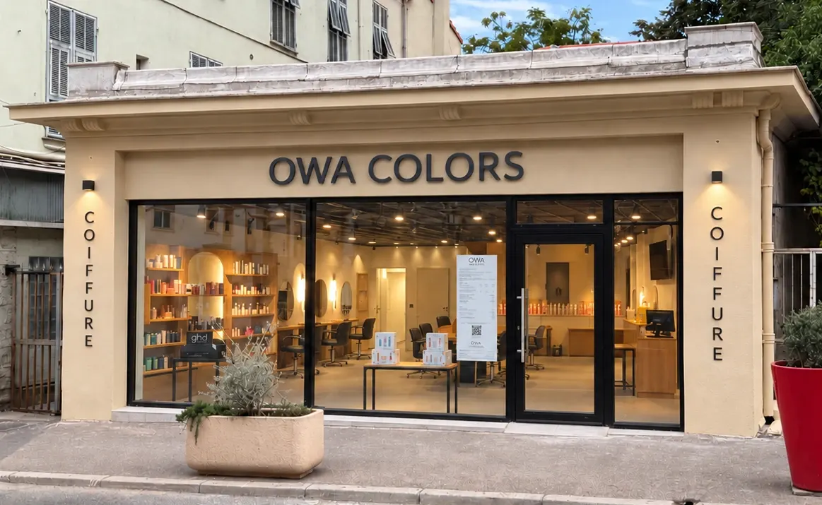 Façade du salon OWA Colors de Cagnes-sur-Mer